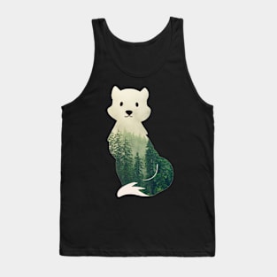 Misty forest fox silhouette pattern - Nature Tank Top